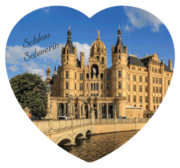 Herzmagnet mit Epoxidschicht - Schloss Schwerin